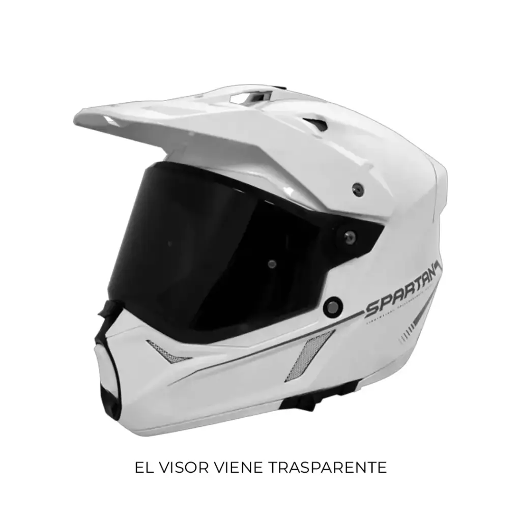 CASCO SPARTAN WOLF BLANCO BRILLANTE  (M)